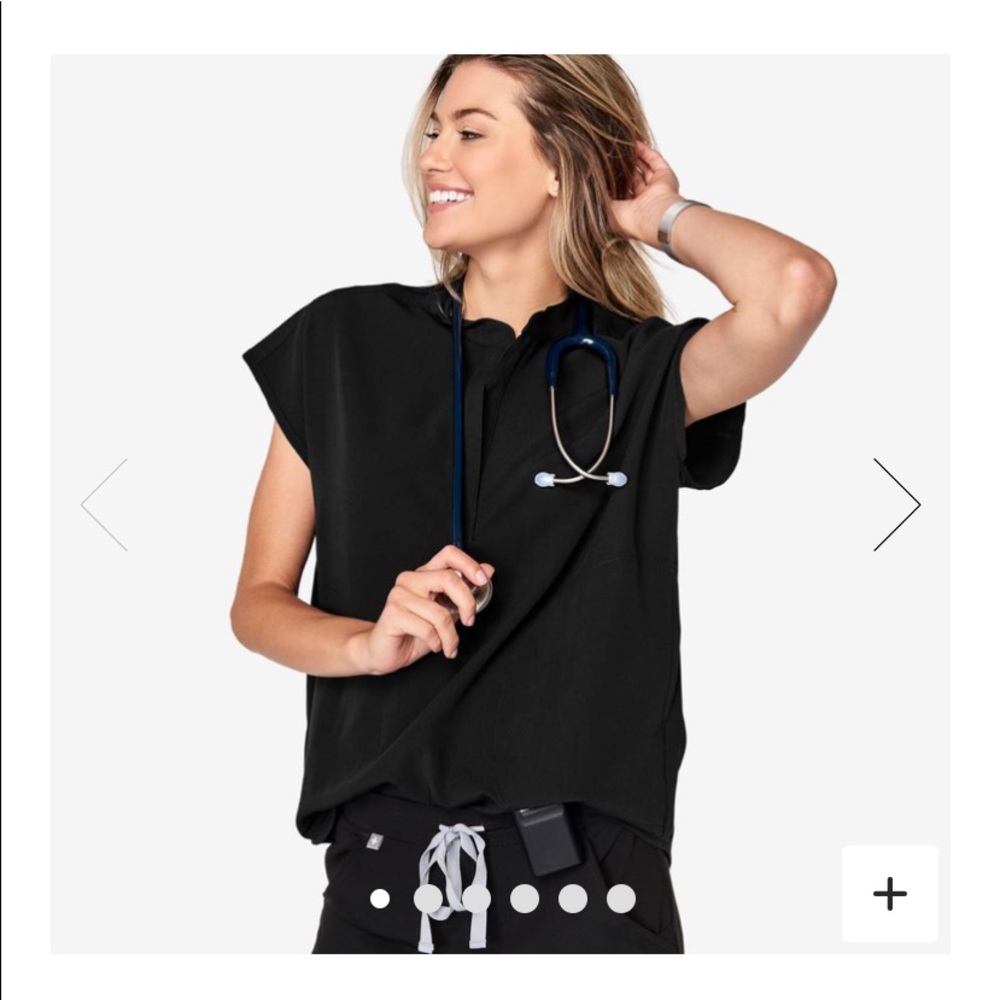 FIGS Rafaela Mandarin Collar Scrub Top